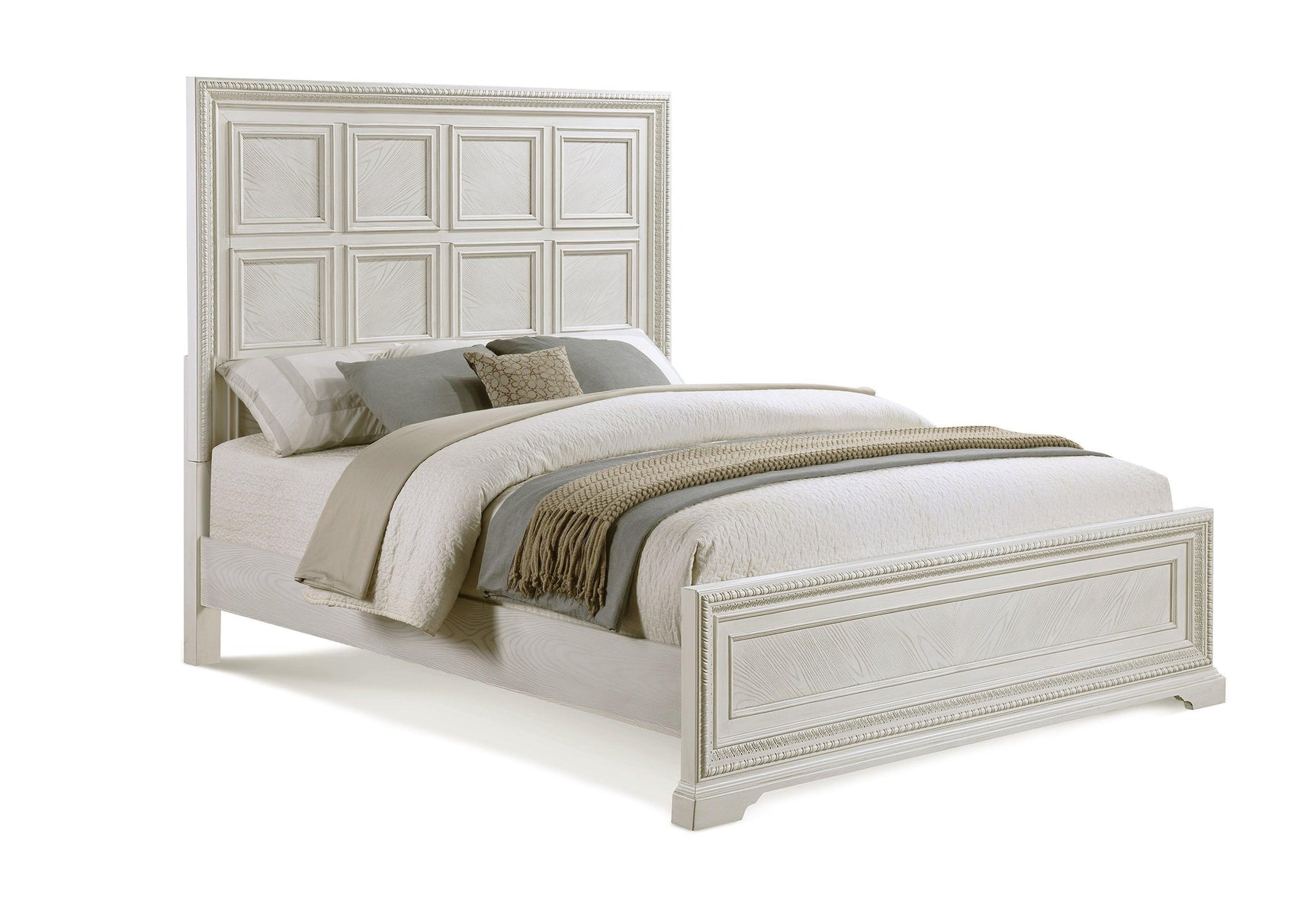 Alexandria Cream Modern Contemporary Solid Wood Bedroom Set - Ella Furniture