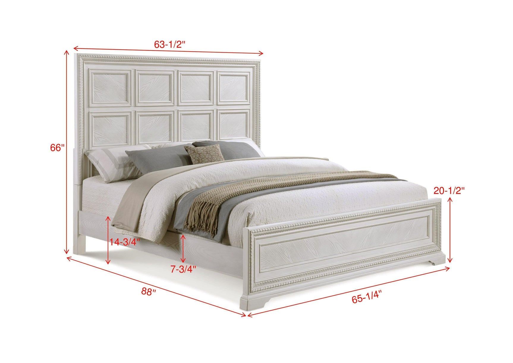 Alexandria Cream Modern Contemporary Solid Wood Bedroom Set - Ella Furniture