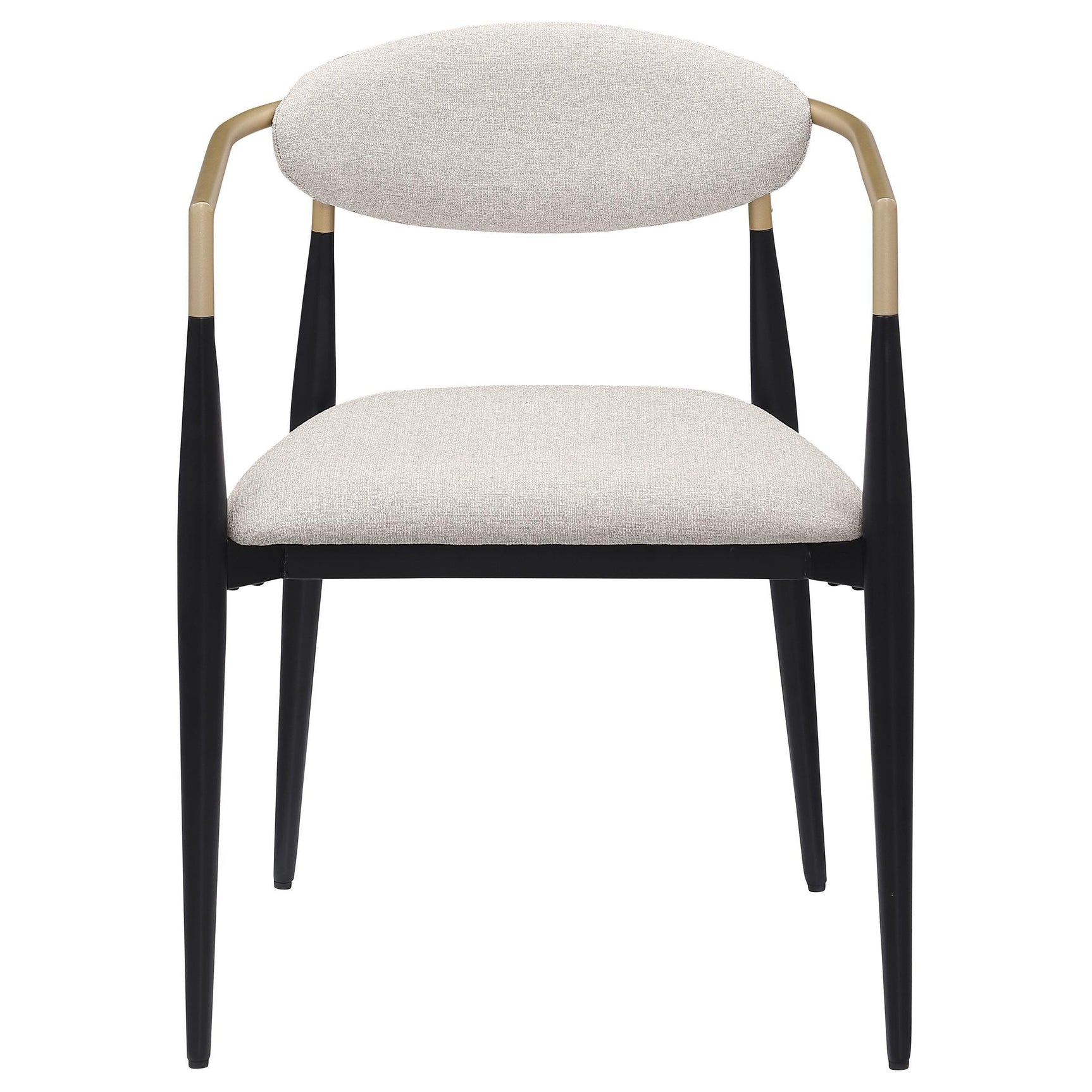 ALEXIS Alexis Fabric Upholstered Dining Arm Chair Beige (Set of 2) 182692 - Ella Furniture