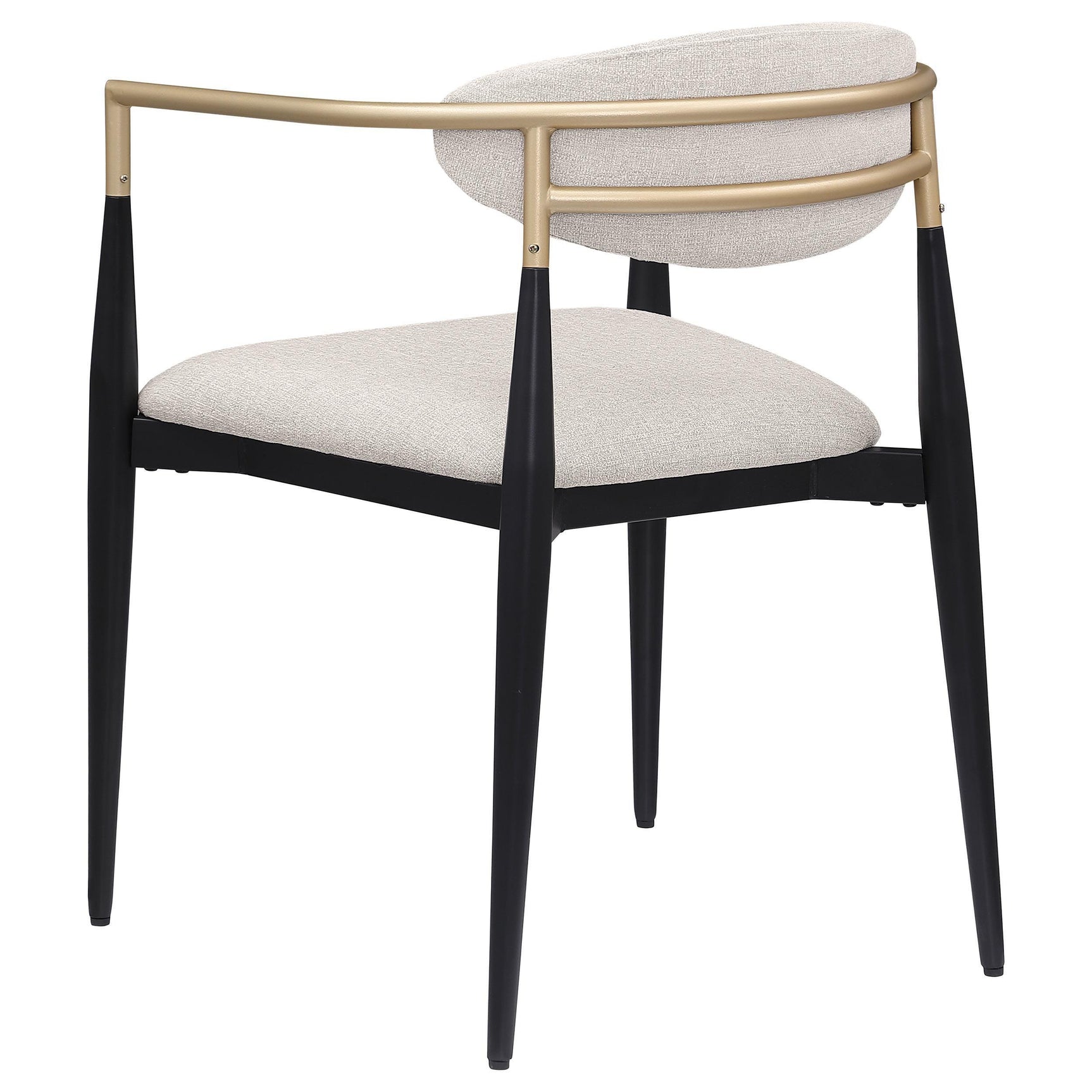 ALEXIS Alexis Fabric Upholstered Dining Arm Chair Beige (Set of 2) 182692 - Ella Furniture