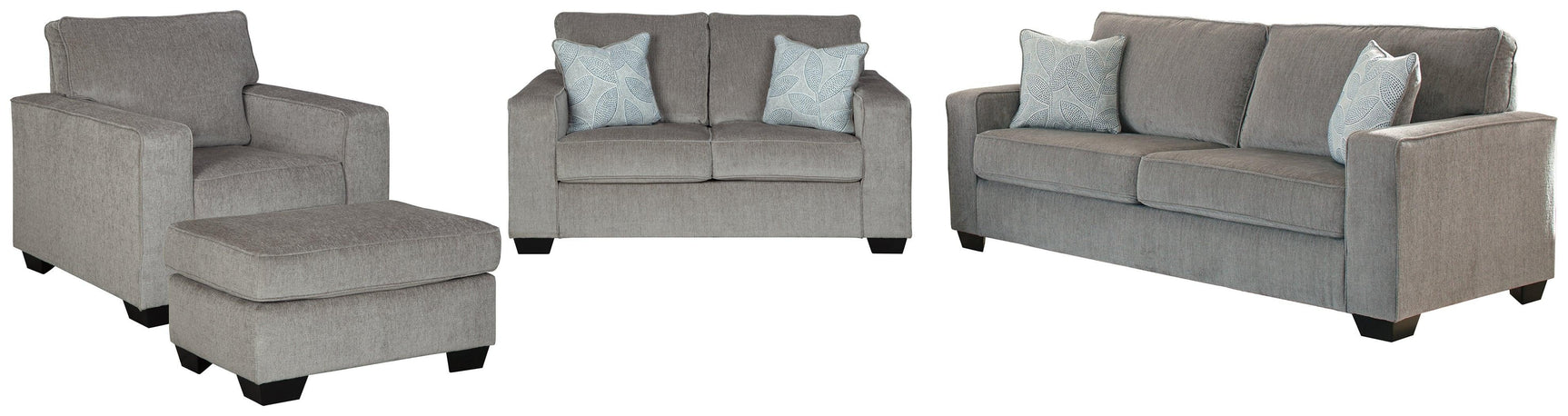 Altari Alloy Sofa, Loveseat, Chair And Ottoman - Ella Furniture