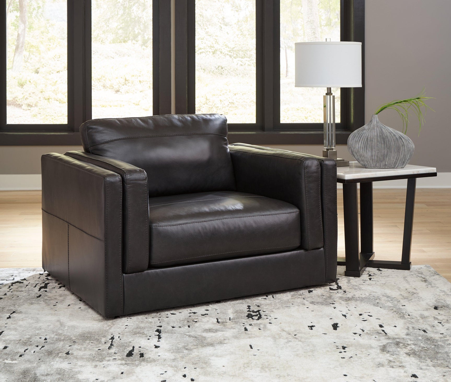 Amiata Onyx Chair And Ottoman - Ella Furniture