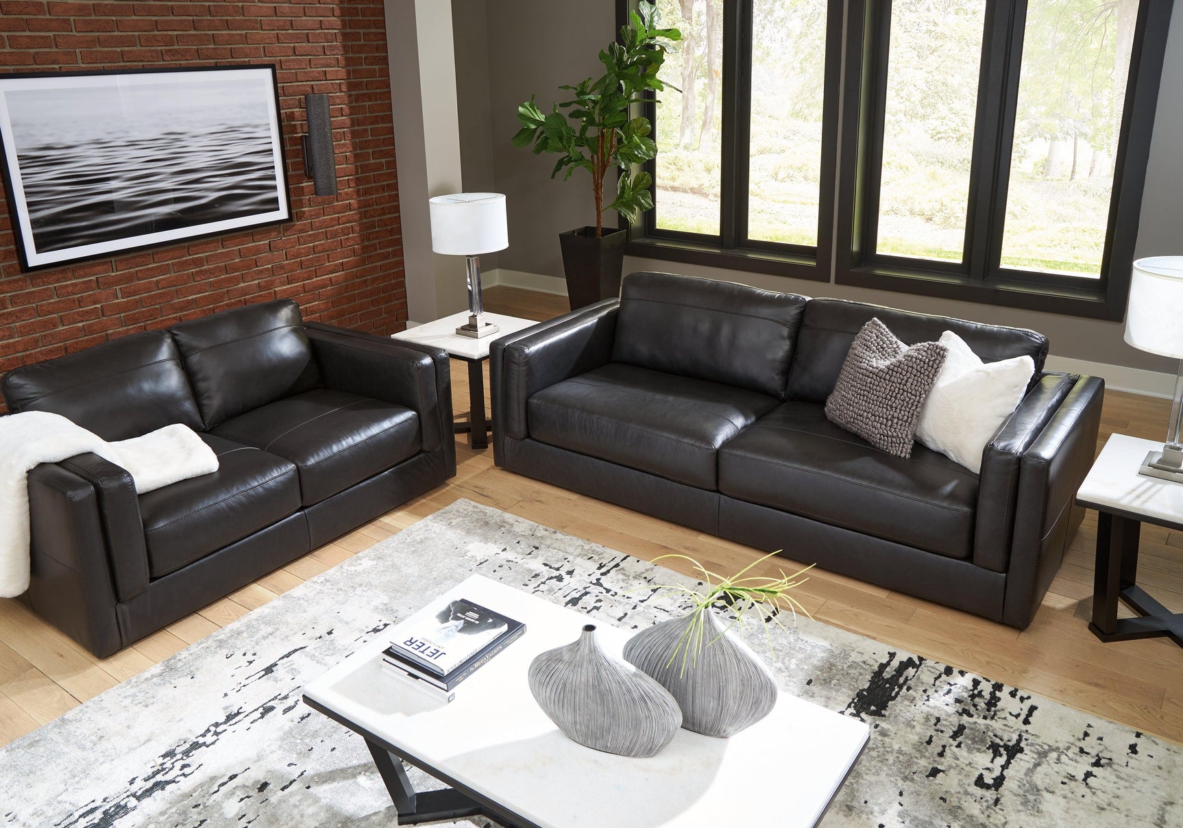 Amiata Onyx Sofa And Loveseat - Ella Furniture