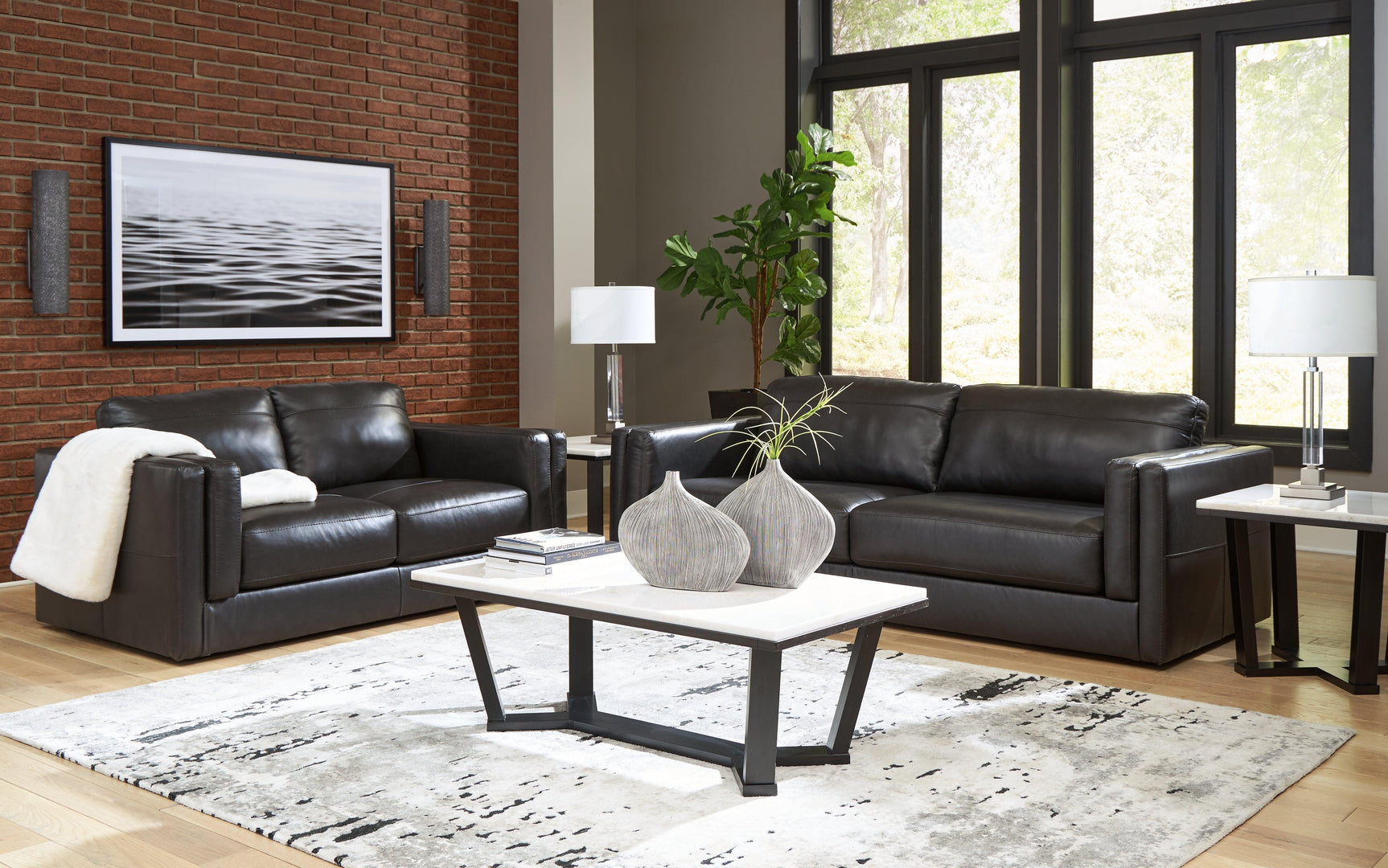 Amiata Onyx Sofa And Loveseat - Ella Furniture