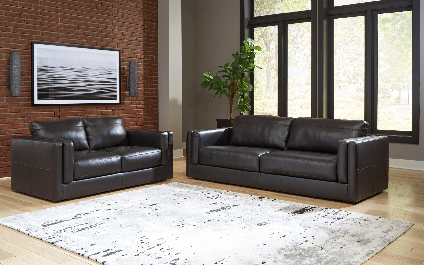 Amiata Onyx Sofa, Loveseat, Chair And Ottoman - Ella Furniture