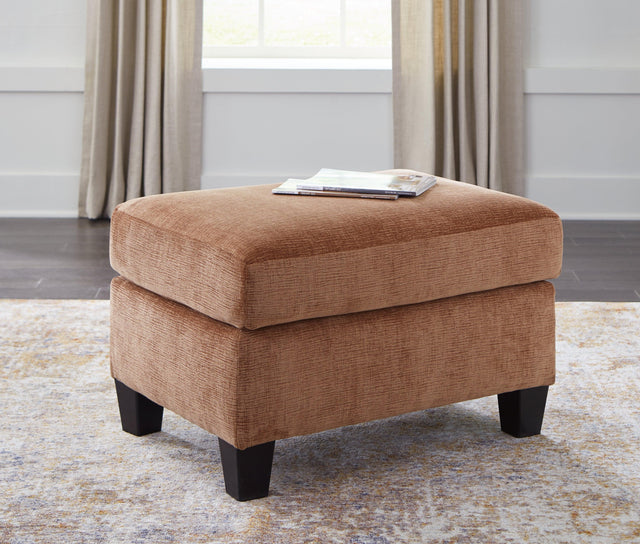Amity Bay Clay Chenille Ottoman - Ella Furniture