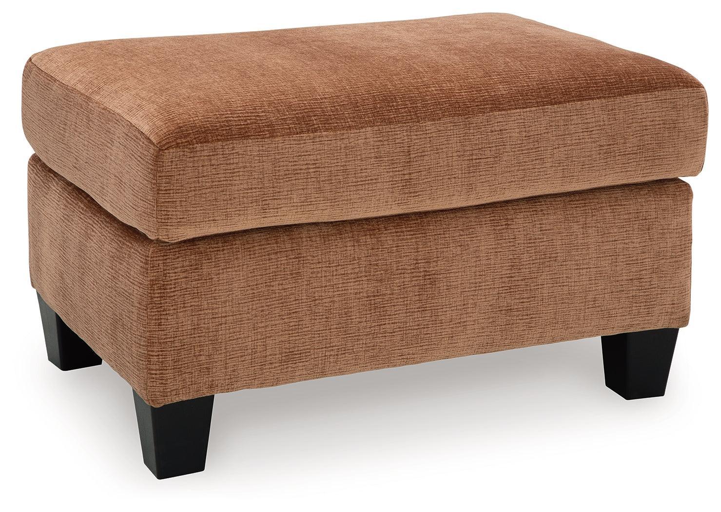 Amity Bay Clay Chenille Ottoman - Ella Furniture