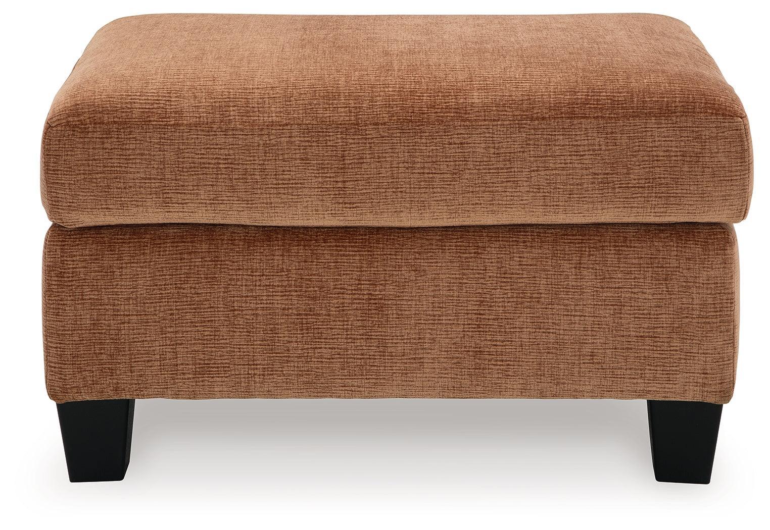 Amity Bay Clay Chenille Ottoman - Ella Furniture