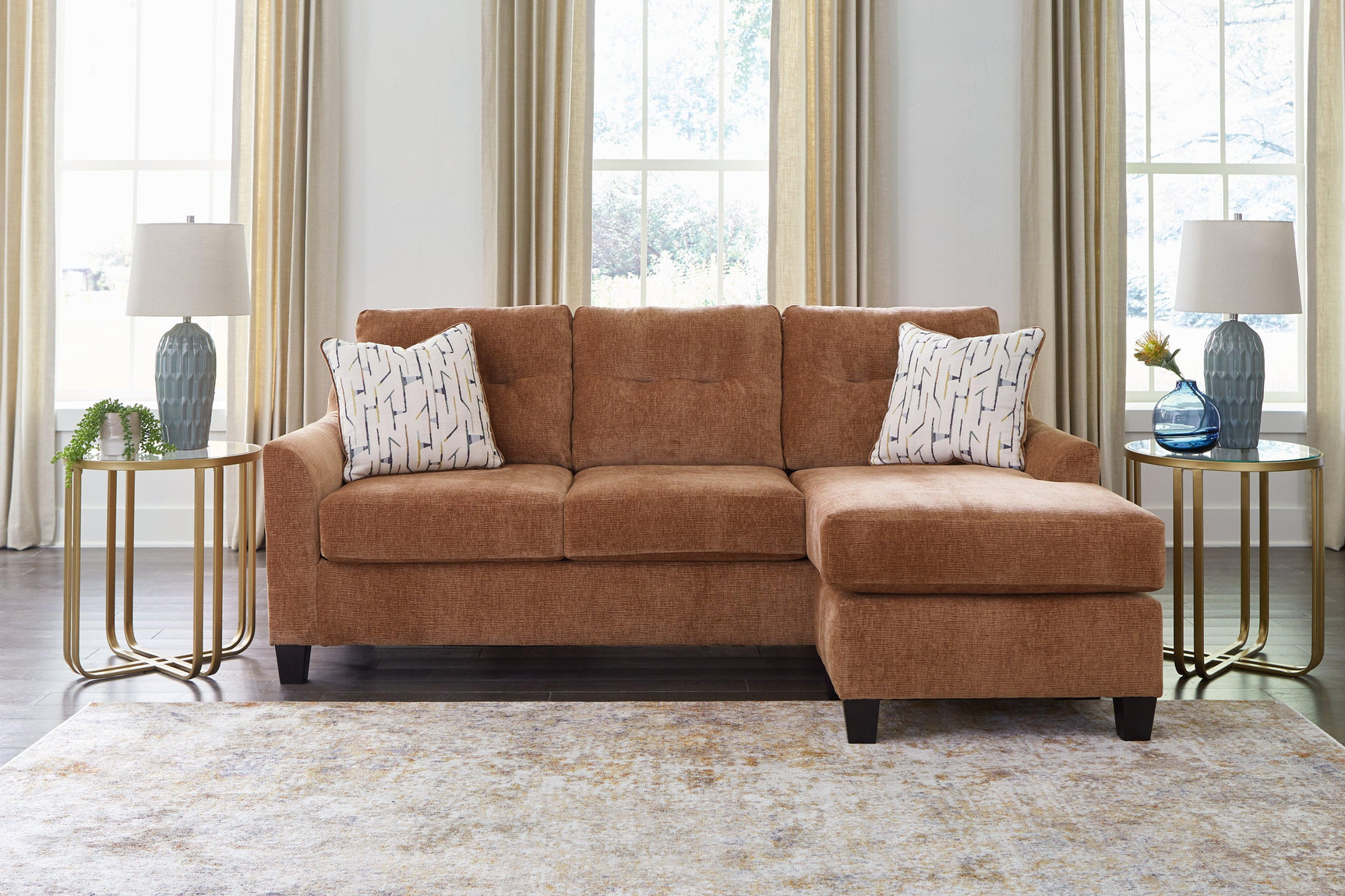 Amity Bay Clay Chenille Sofa Chaise - Ella Furniture