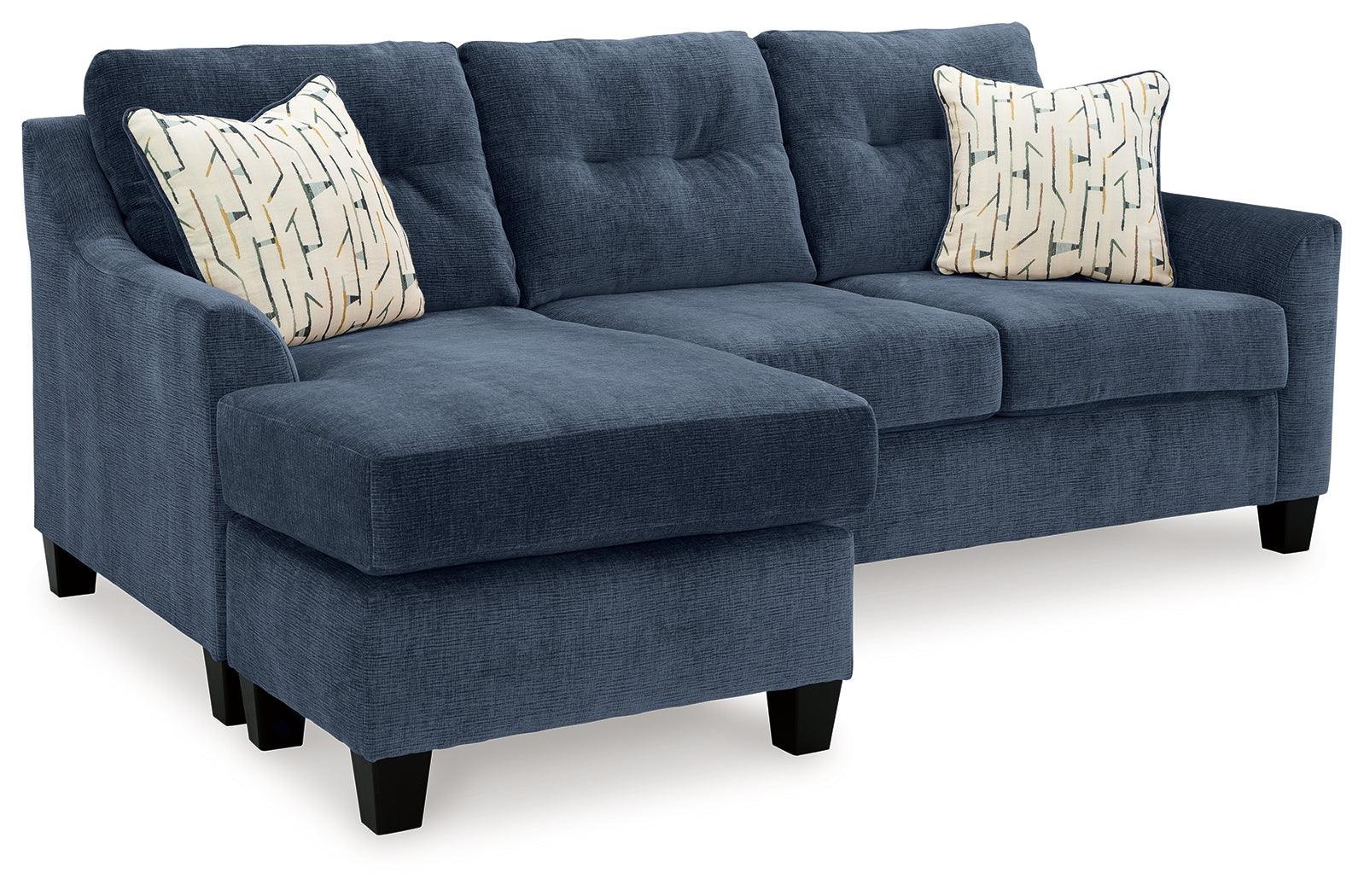 Amity Bay Ink Chenille Queen Sofa Chaise Sleeper - Ella Furniture