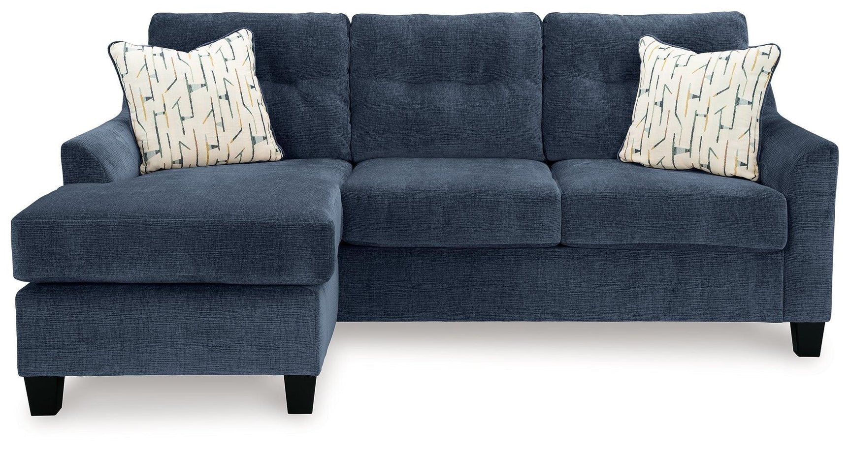 Amity Bay Ink Chenille Queen Sofa Chaise Sleeper - Ella Furniture