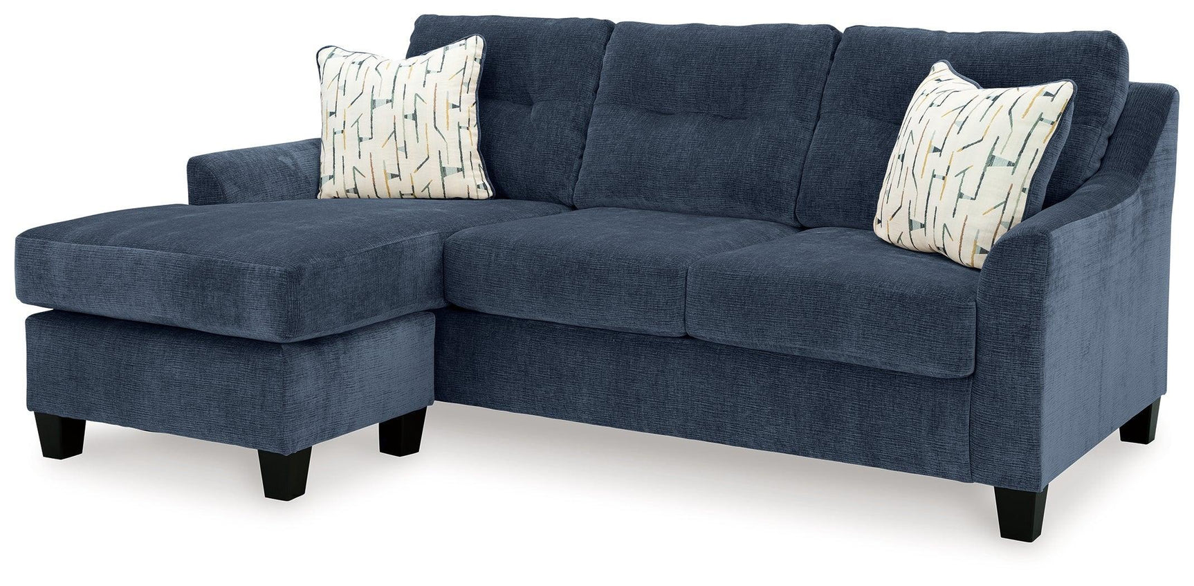 Amity Bay Ink Chenille Queen Sofa Chaise Sleeper - Ella Furniture
