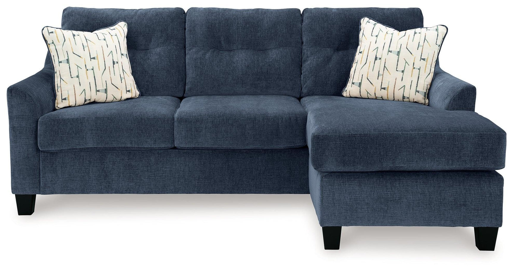 Amity Bay Ink Chenille Queen Sofa Chaise Sleeper - Ella Furniture