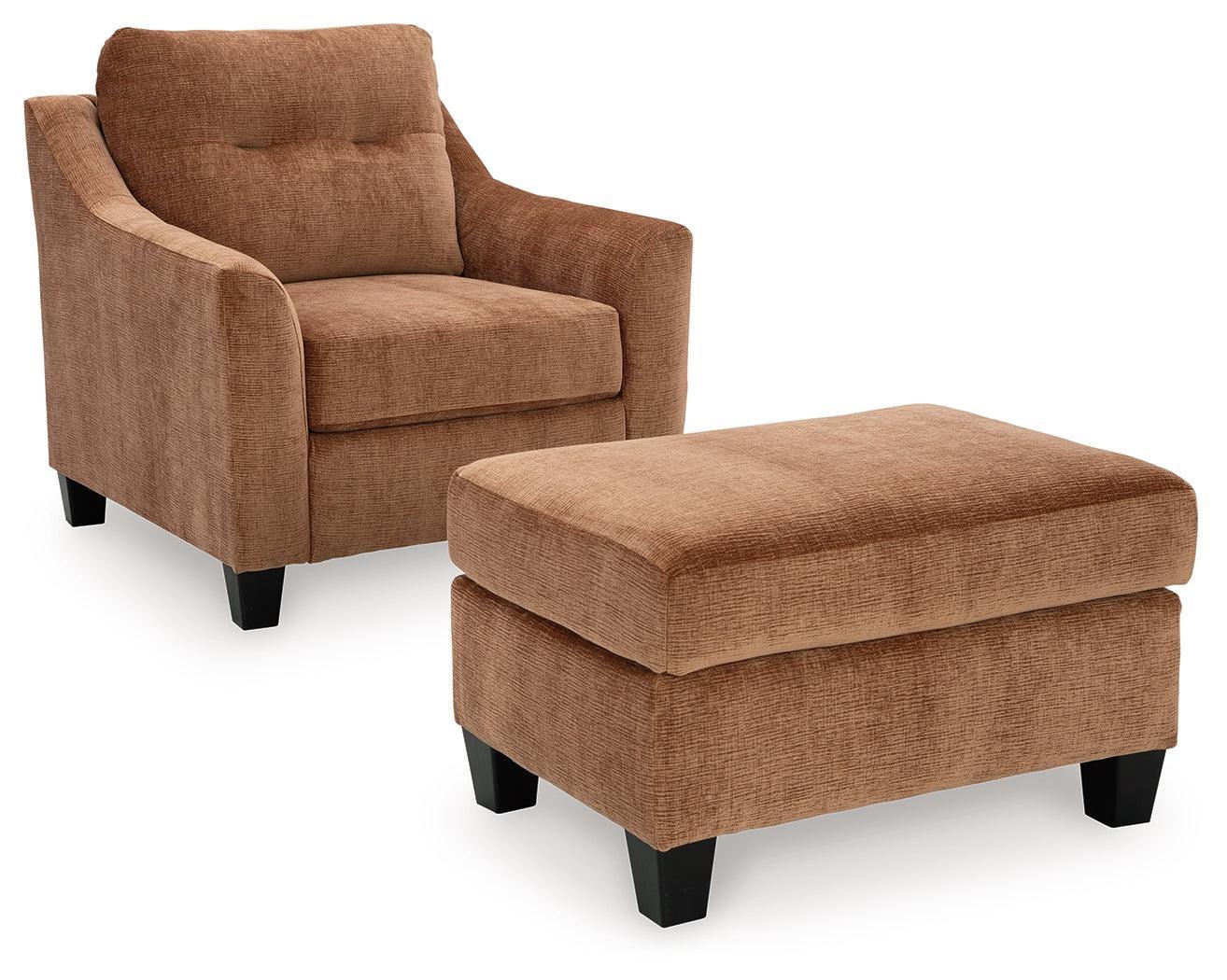Amity Clay Bay Chair And Ottoman - Ella Furniture
