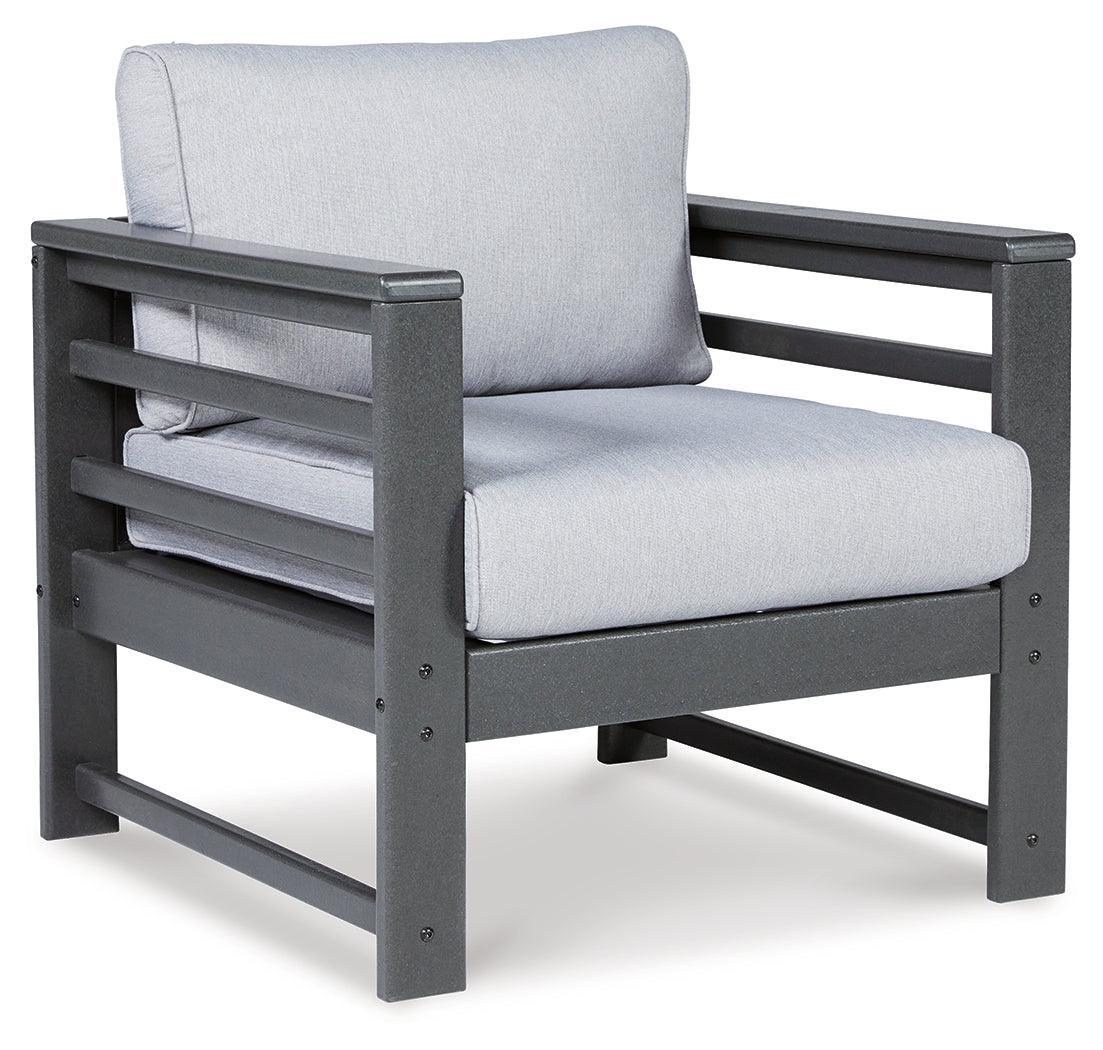 Amora Charcoal Gray Outdoor Sofa And 2 Chairs With Coffee Table - Ella Furniture