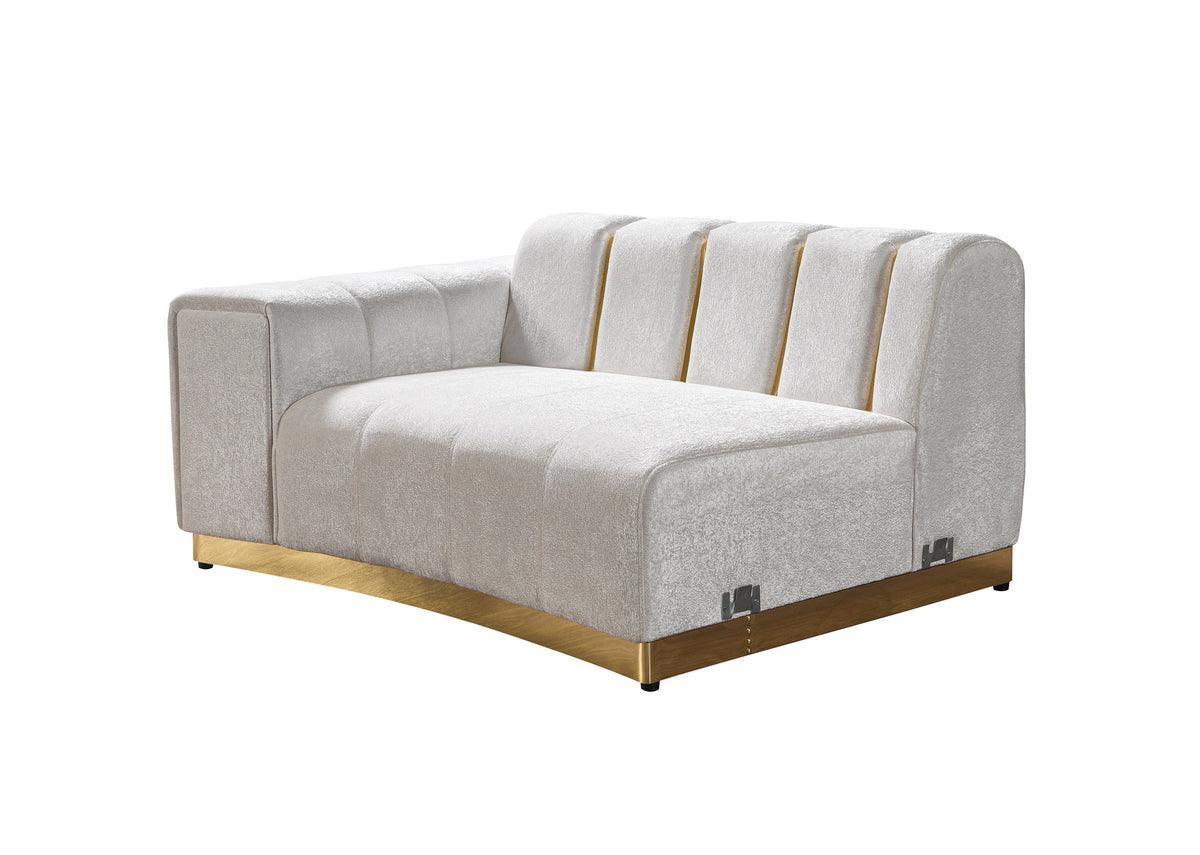 Anne Ivory Velvet Curved Sectional - Ella Furniture