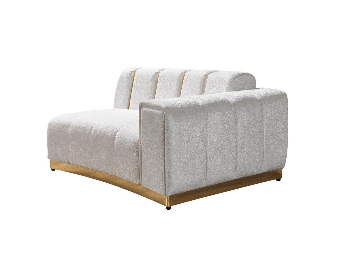 Anne Ivory Velvet Curved Sectional - Ella Furniture