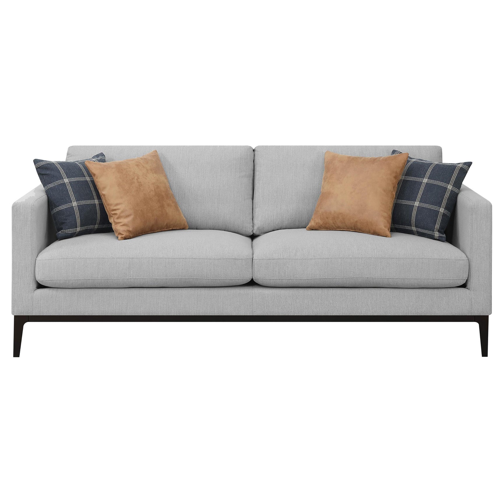 Apperson Apperso 2-piece Upholstered Track Arm Sofa Set Light Grey 508681-S2 - Ella Furniture