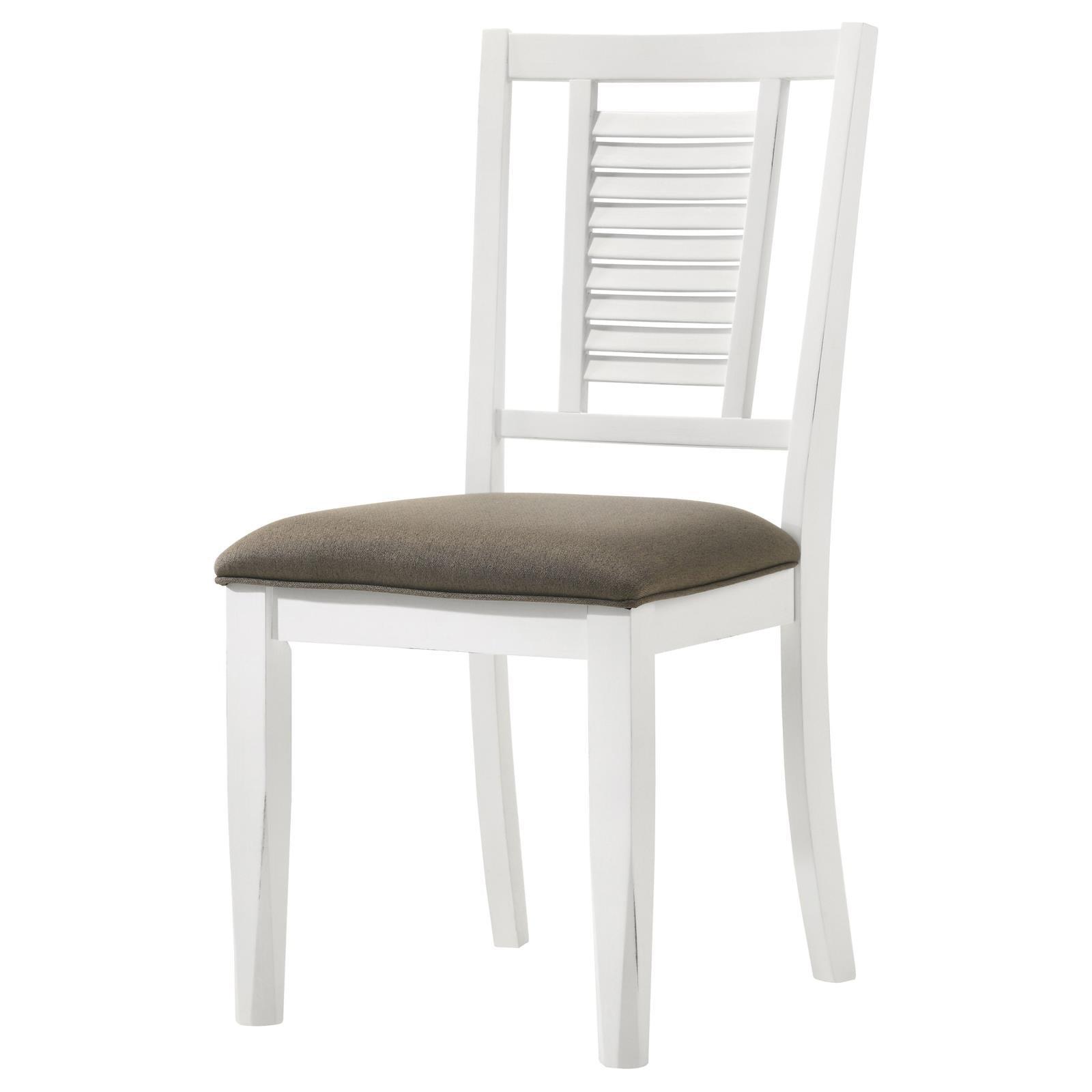 Appleton Ladder Back Dining Side Chair White And Brown (Set Of 2) 110412 - Ella Furniture