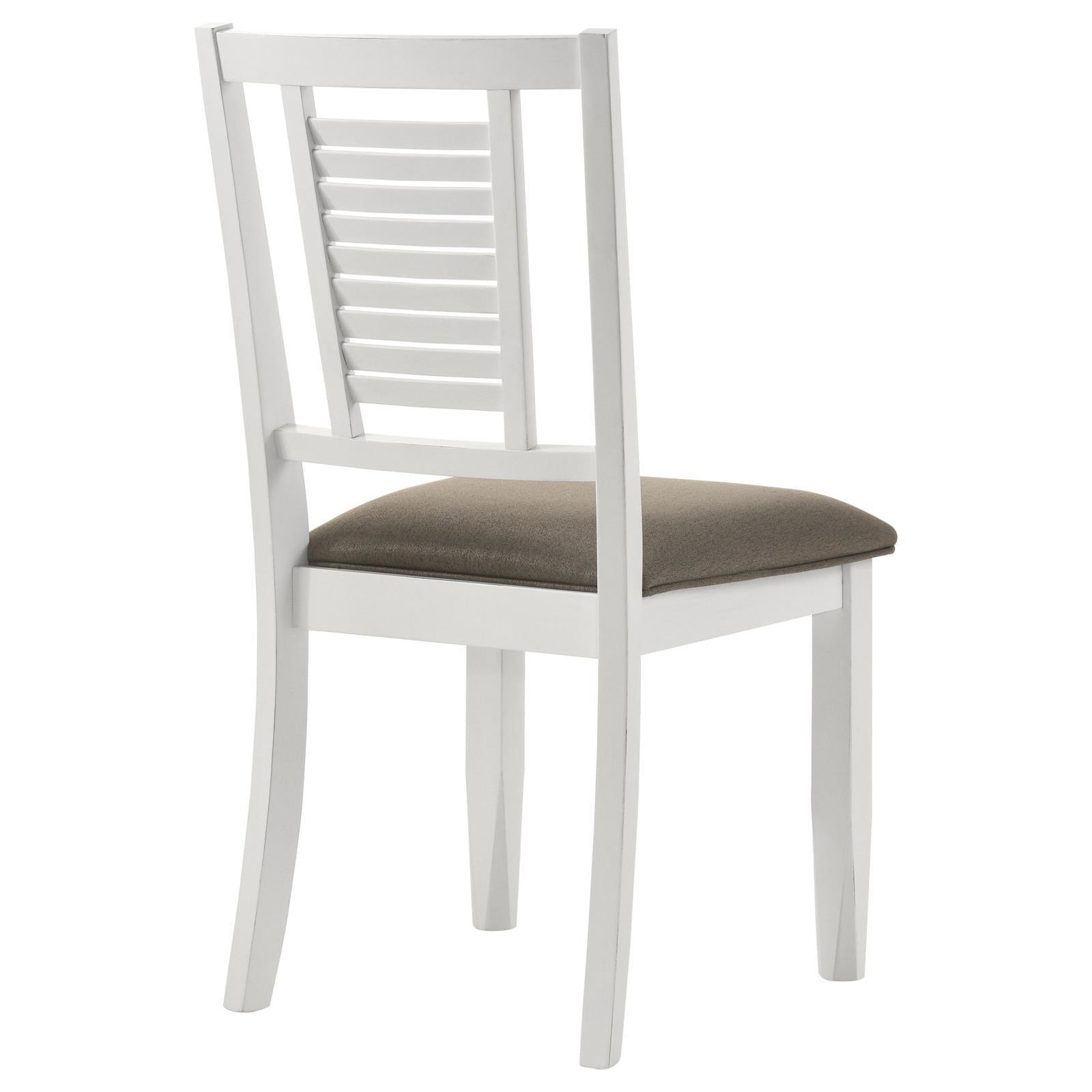 Appleton Ladder Back Dining Side Chair White And Brown (Set Of 2) 110412 - Ella Furniture