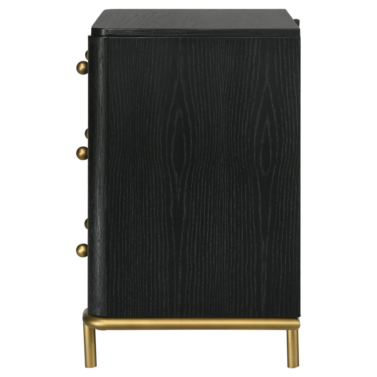 Arini Arini 3-Drawer Nightstand Bedside Table With Usb Outlet Black 224332 - Ella Furniture
