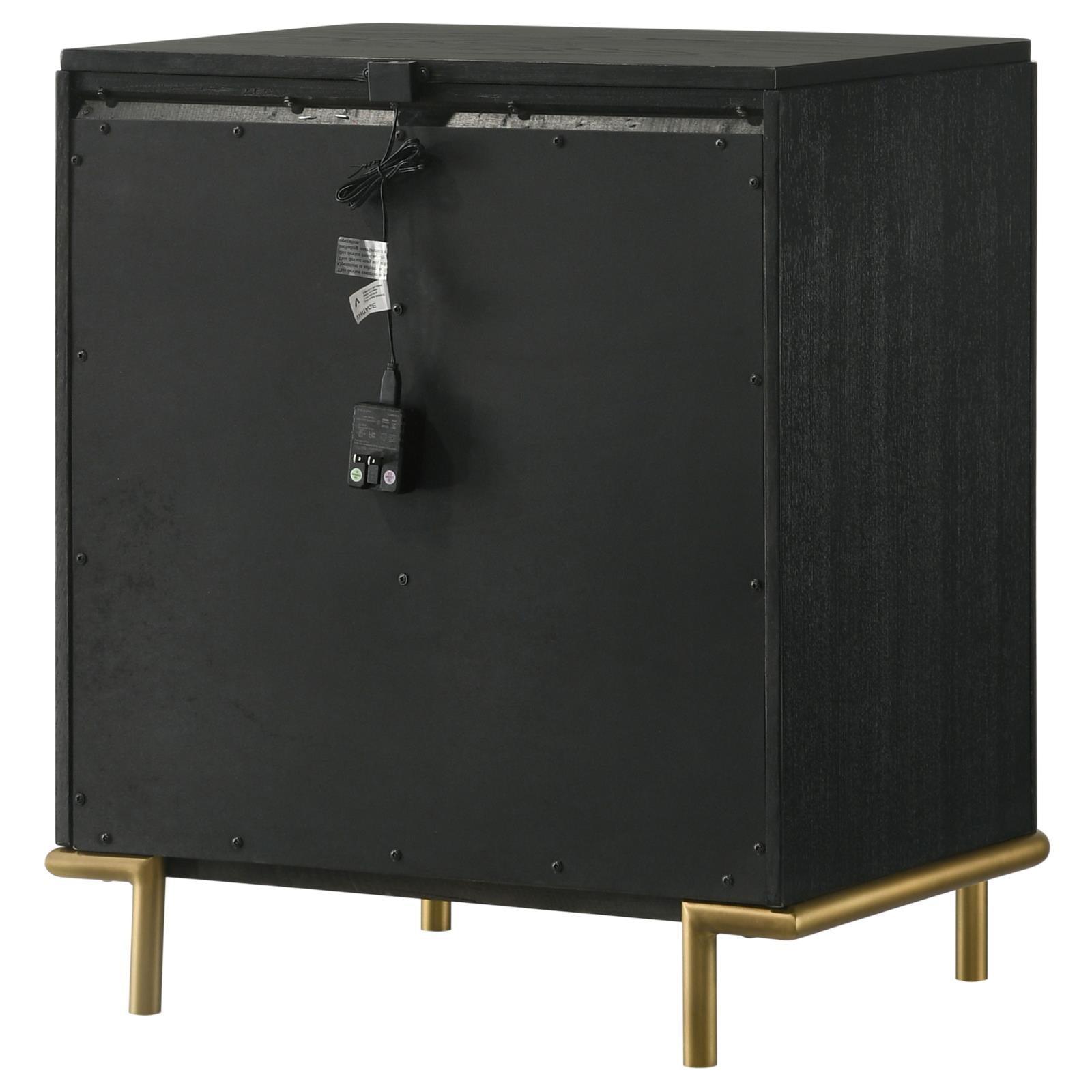 Arini Arini 3-Drawer Nightstand Bedside Table With Usb Outlet Black 224332 - Ella Furniture