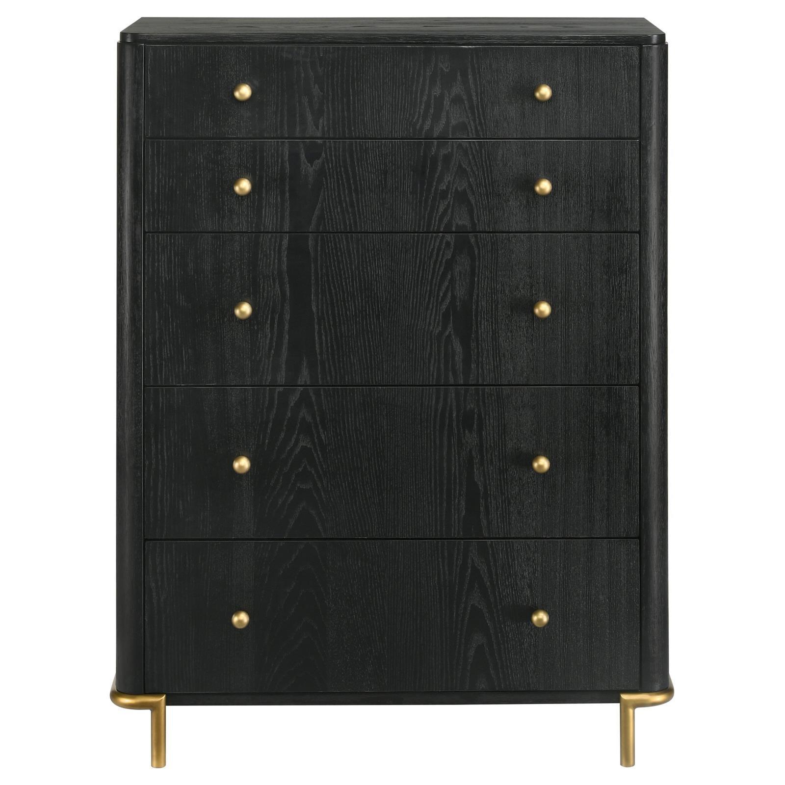 Arini Arini 5-Drawer Bedroom Chest Black 224335 - Ella Furniture