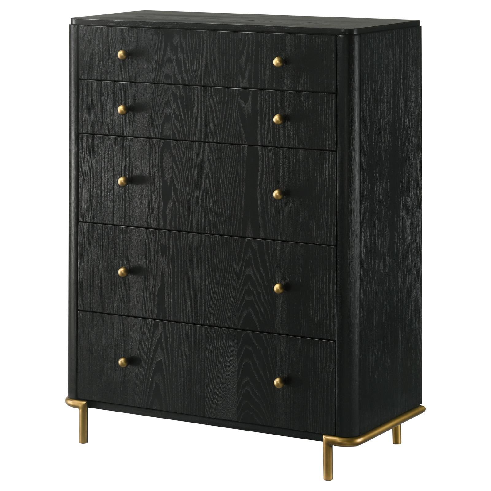 Arini Arini 5-Drawer Bedroom Chest Black 224335 - Ella Furniture