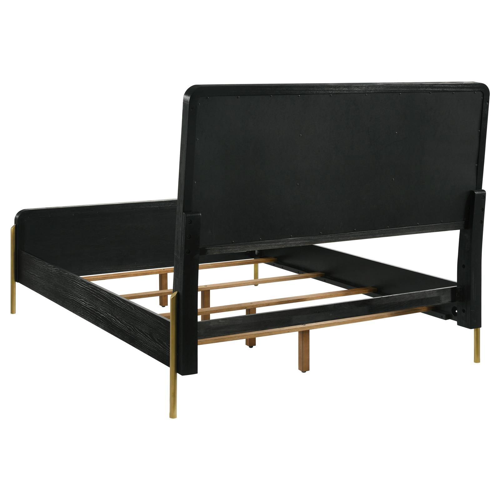 Arini Arini Queen Bed With Upholstered Headboard Black And Grey 224331Q - Ella Furniture