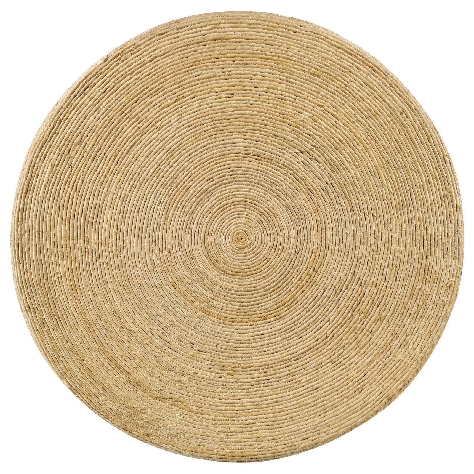 Artina Woven Rattan Round Coffee Table Natural Brown 708508 - Ella Furniture