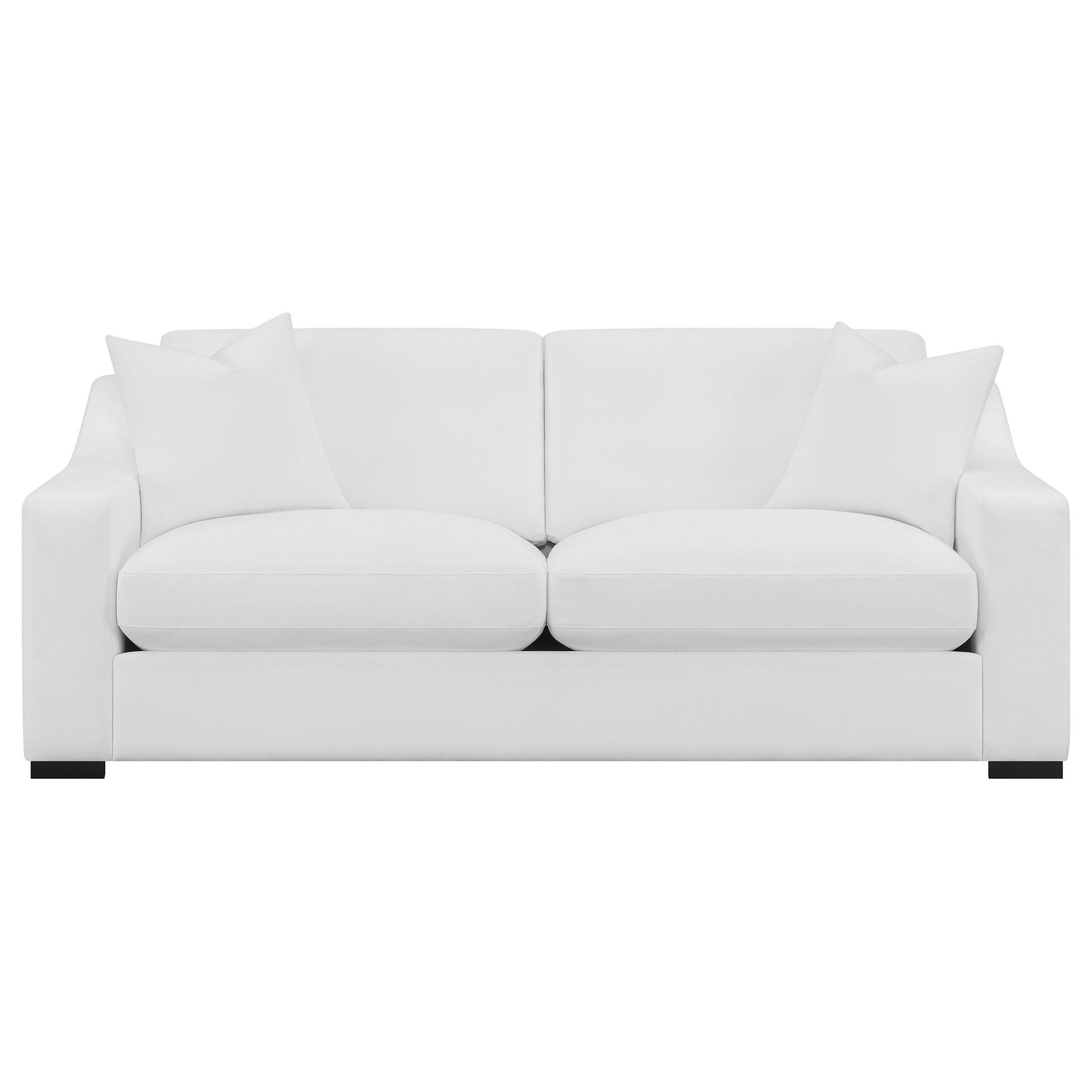 Ashlyn Ashlyn 2-piece Upholstered Sloped Arm Sofa Set White 509891-S2 - Ella Furniture