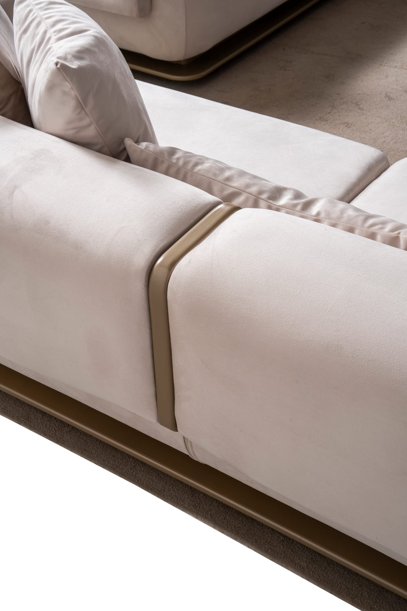 Athena Sofa, Loveseat, and Chair Set with Plush Cushions and Metallic Base view 9