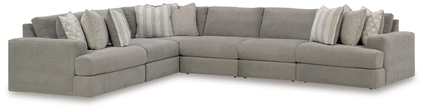 Avaliyah Ash 6-Piece Sectional With Ottoman - Ella Furniture