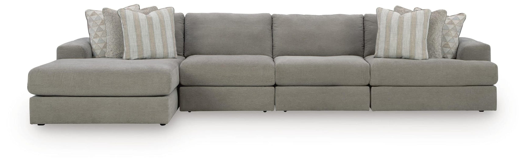 Avaliyah Ash Chenille 4-Piece Sectional with Chaise from Ella Furniture