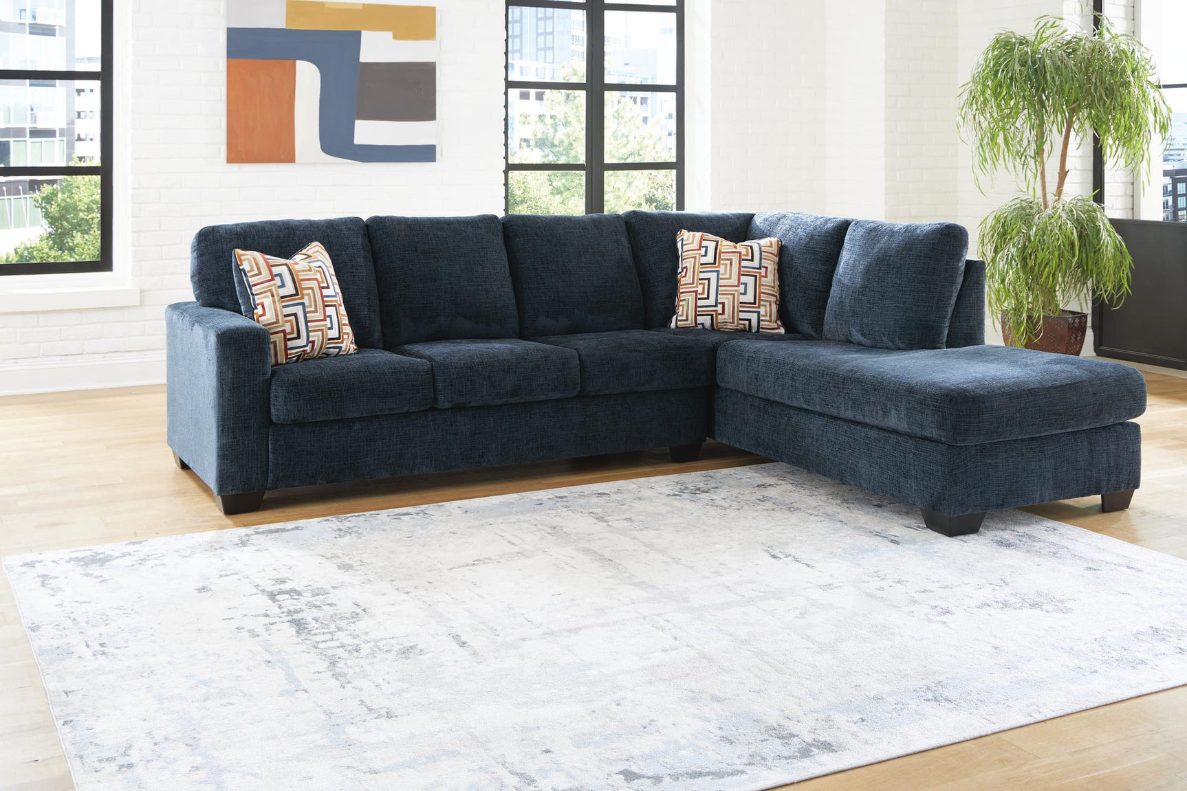Aviemore Ink Chenille 2-Piece Sectional with Chaise from Ella Furniture