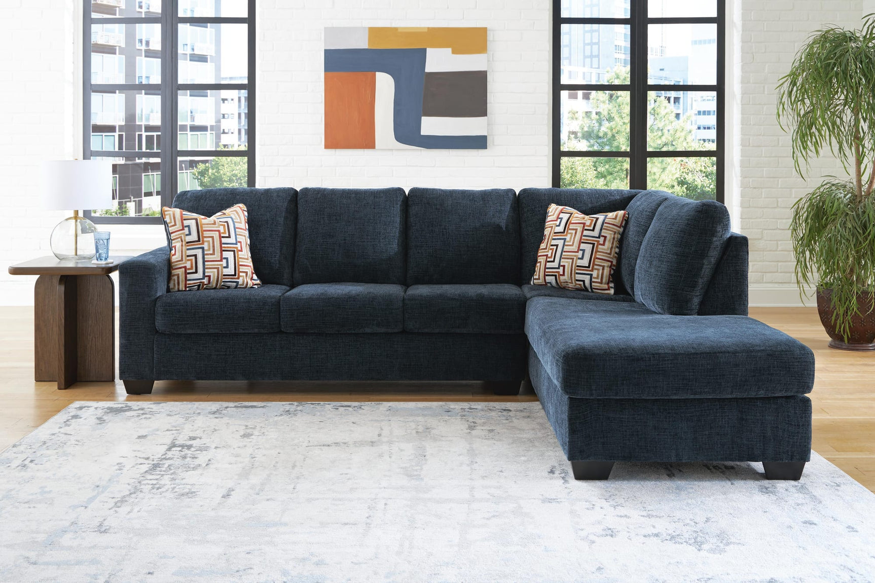 Aviemore Ink Chenille 2-Piece Sectional with Chaise view 2