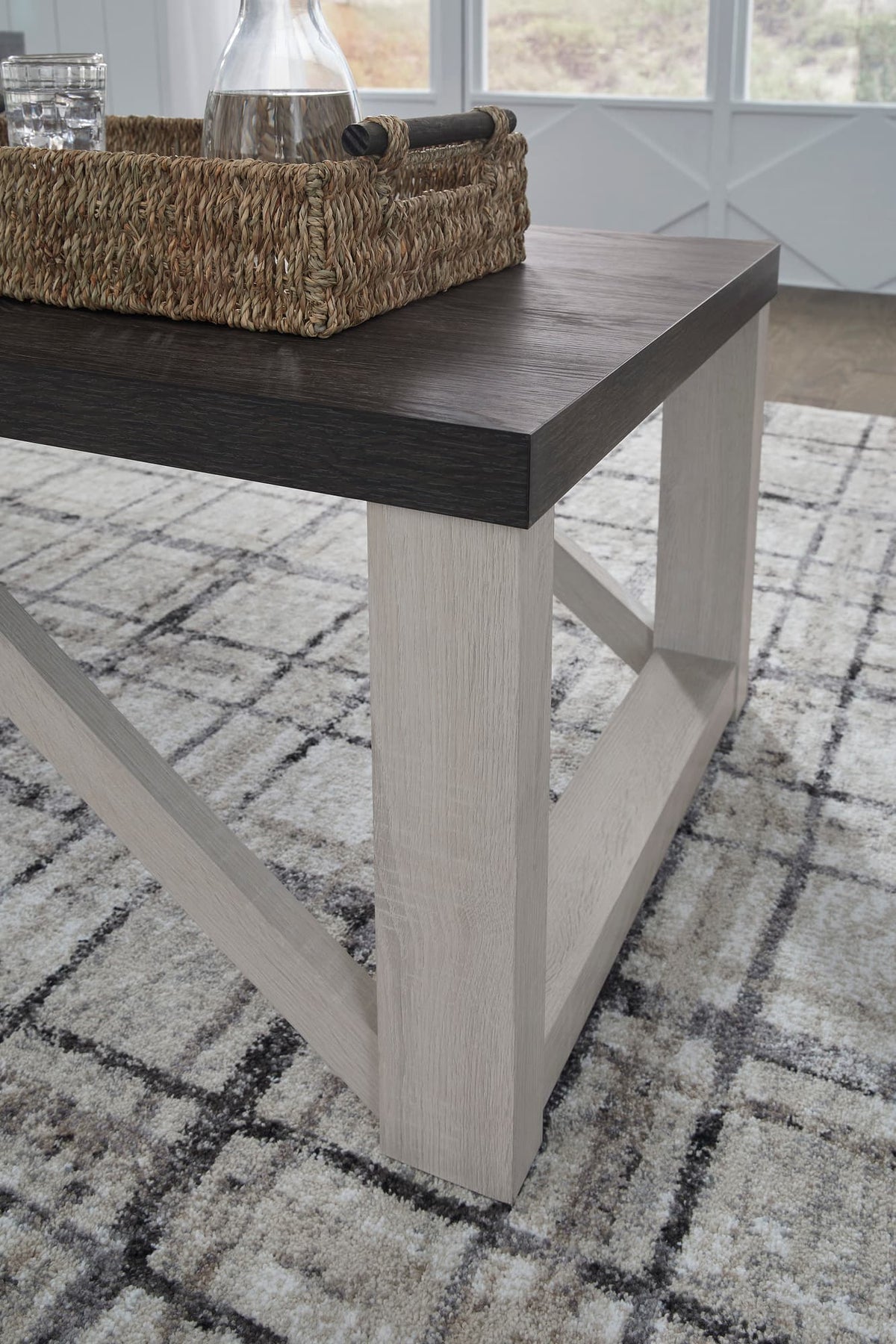 Antique White and Gray Wood-Look 3-Piece Coffee Table Set — product image 3