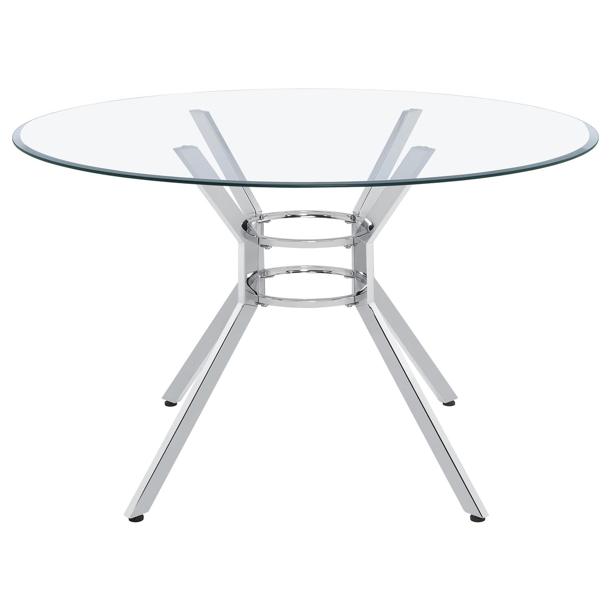 Steele 48-inch Round Glass Top Dining Table Chrome — product image 2