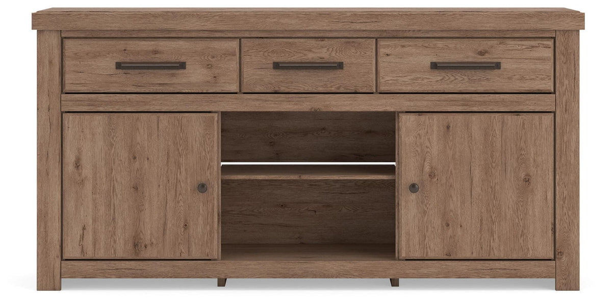 Garistyn Brown 73" TV Stand — front view