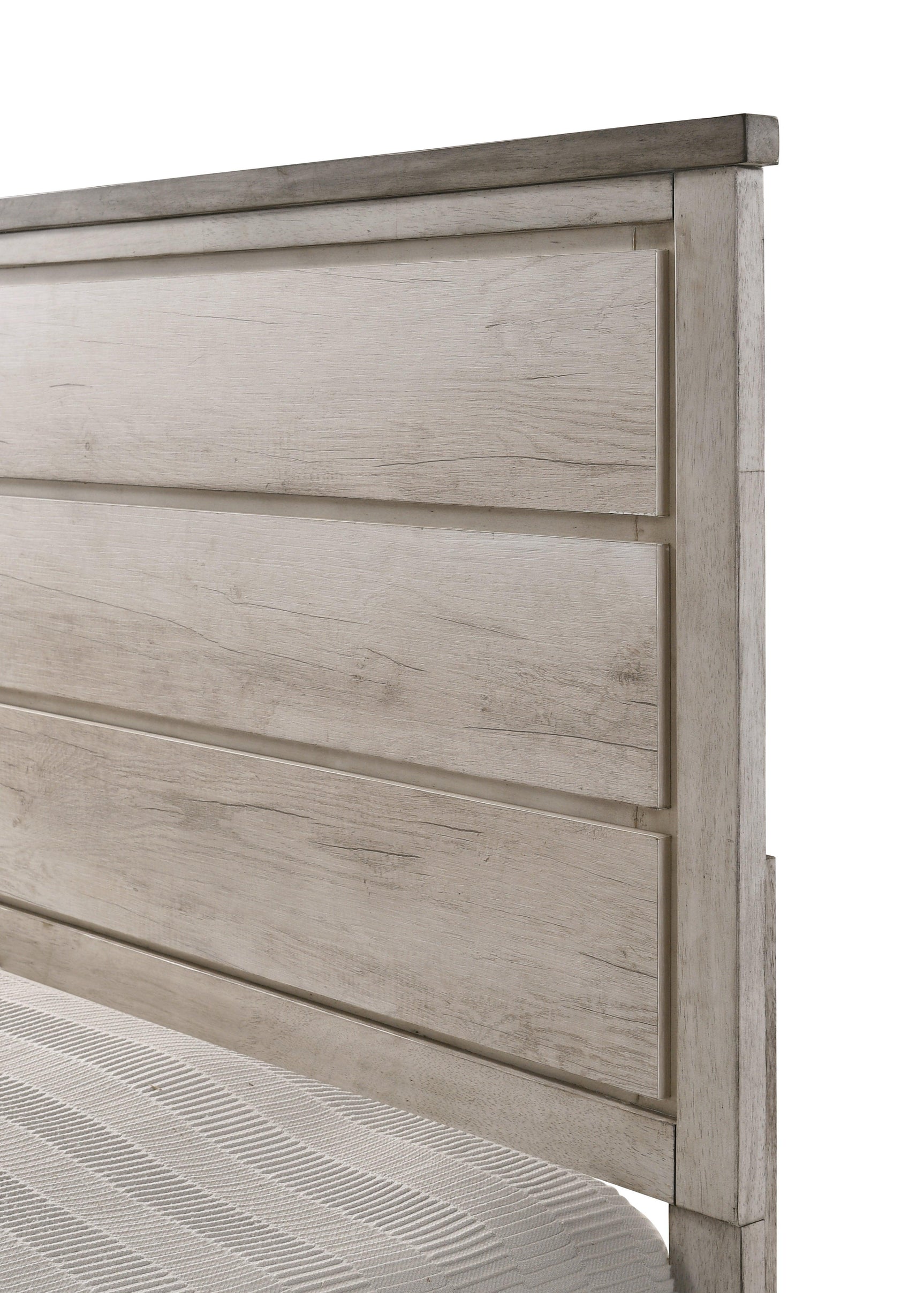 Patterson Driftwood Finish Solid Pine Wood Modern Rustic And Charm Panel Bedroom Set - Ella Furniture