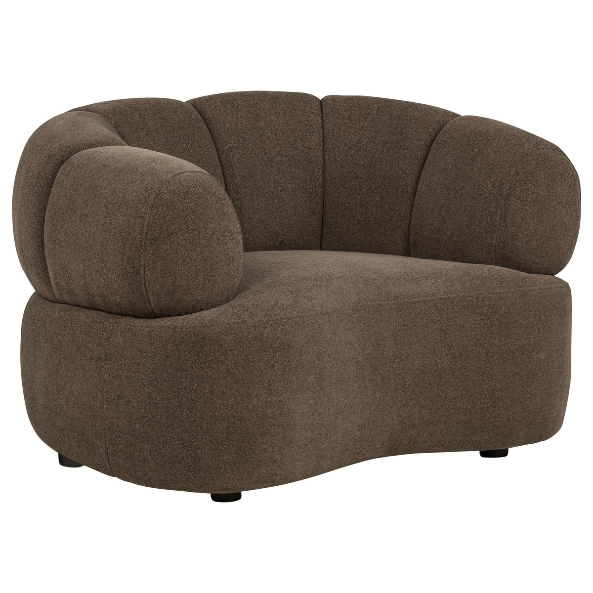 Casarin Brown Fabric Channel-Back Accent Chair — product view