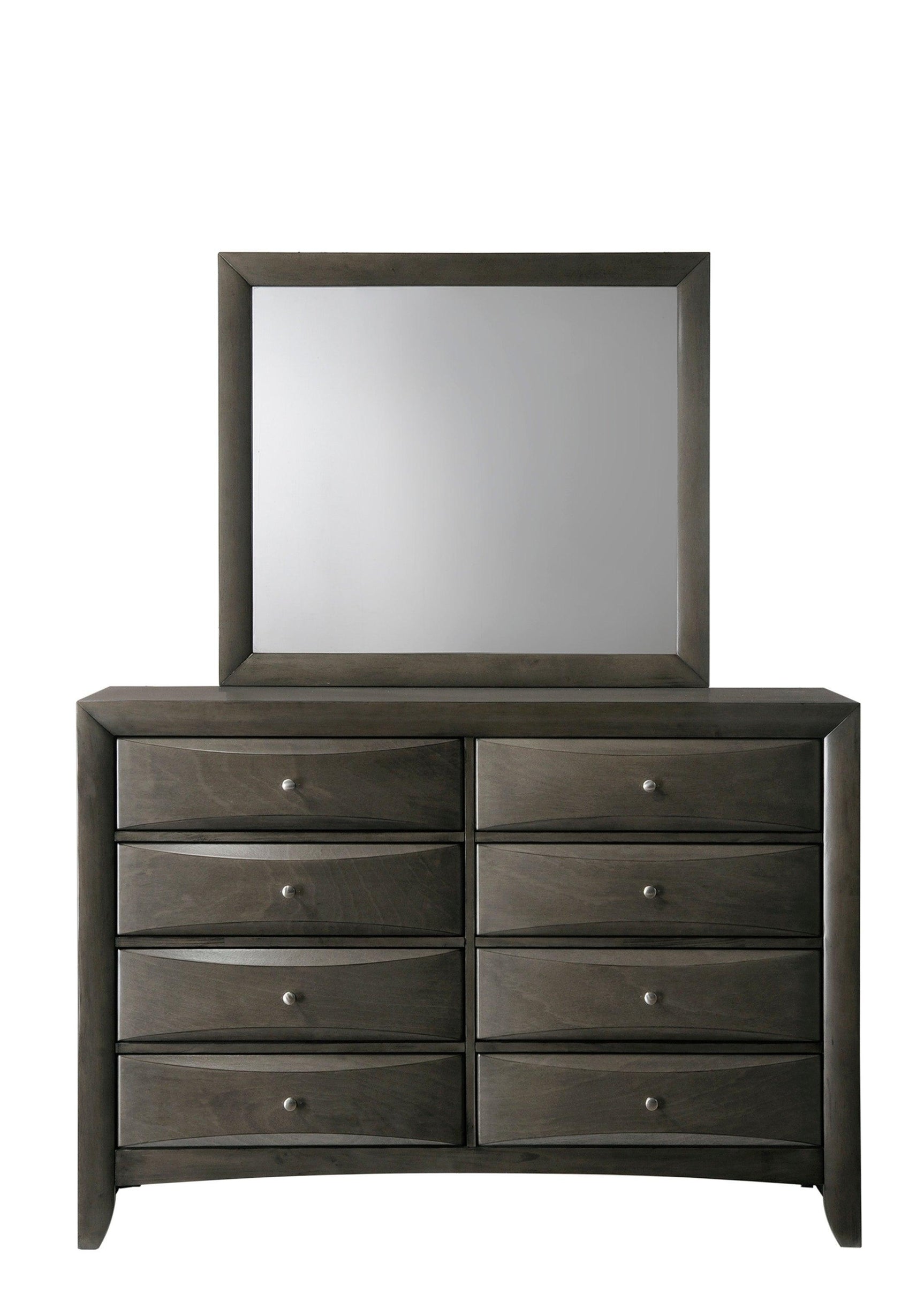 Emily Gray Oak Sleek Contemporary Modern Transitional Storage Platform Bedroom Set - Ella Furniture