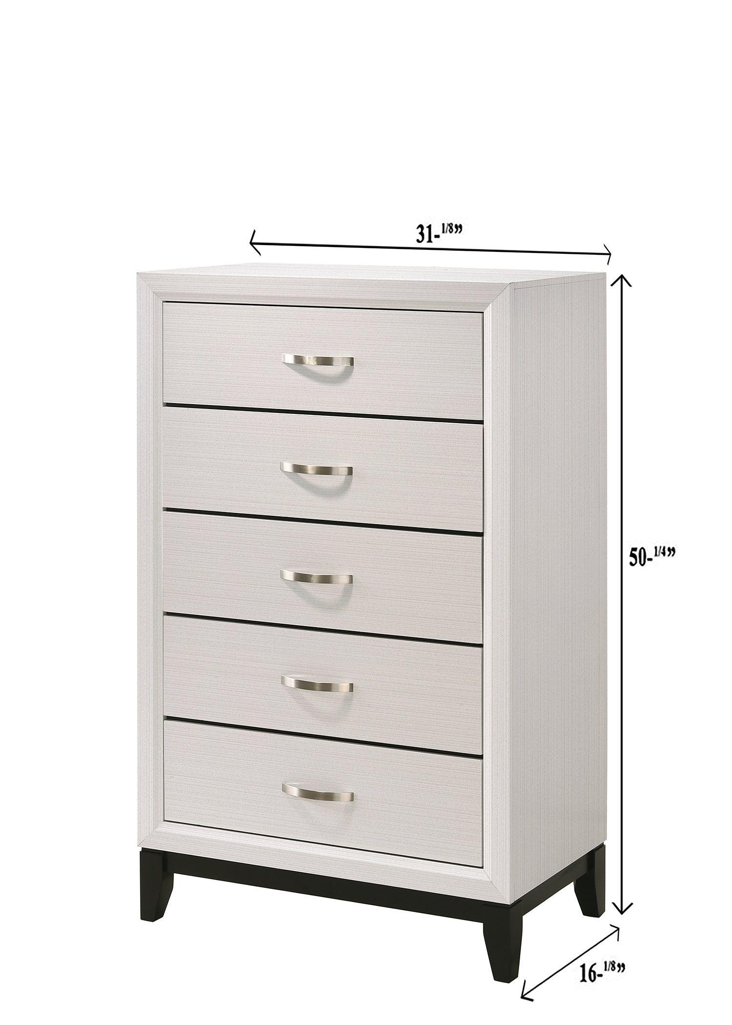Akerson Chalk Finish Wood Modern Rustic And Charm Panel Bedroom Set - Ella Furniture