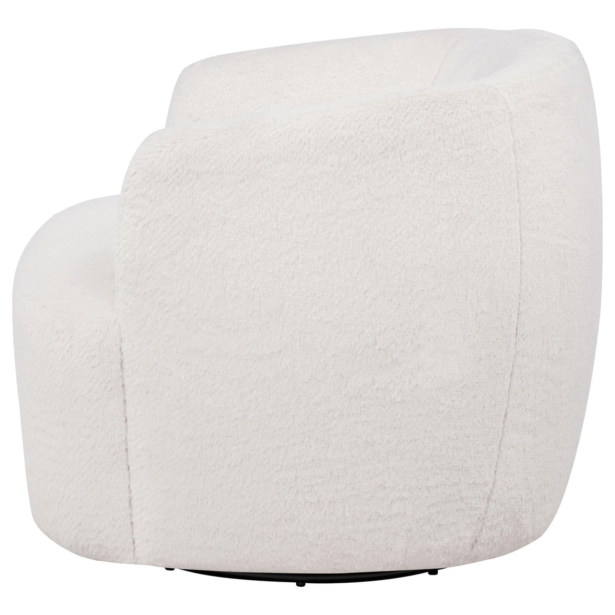 Hudson Faux Fur Swivel Accent Chair Ecru — product image 4