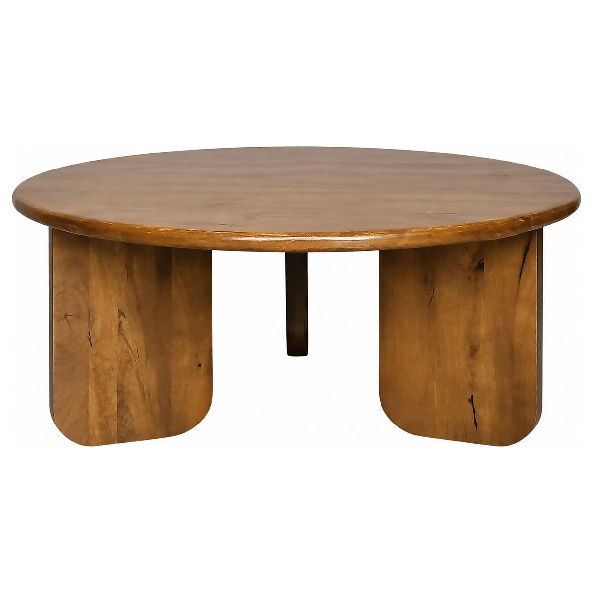 Dale 3-Piece Round Mango Wood Coffee and End Table Set Honey Mango — product image 6