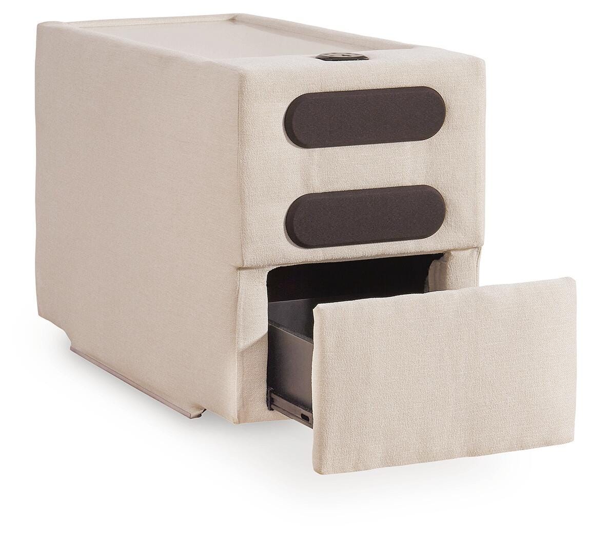 Modmax Oyster Performance Fabric 5-Piece Sectional — angled view