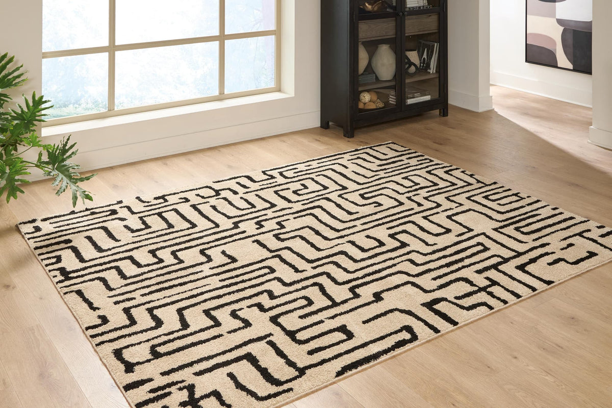 Timworth Black/Beige Washable Large Rug — product image 3