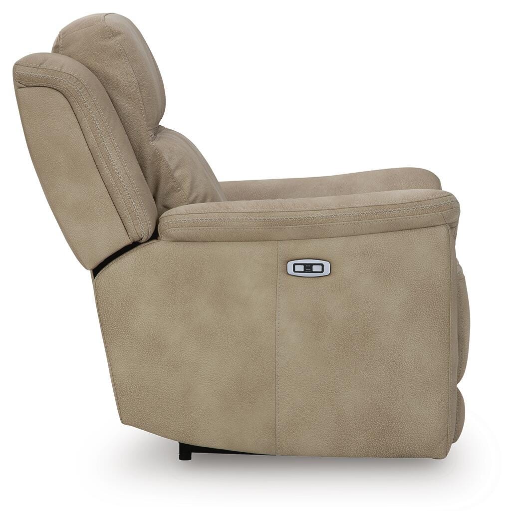 Next-Gen Durapella Sand Microfiber Power Recliner — side view