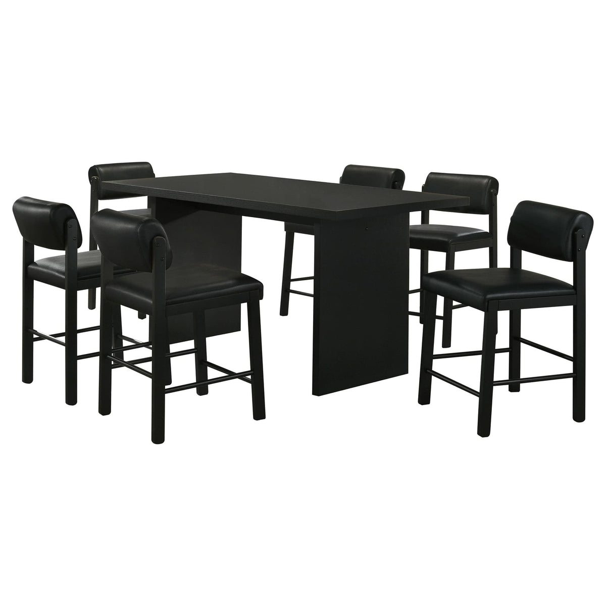 Decker 7-Piece 70-Inch Rectangular Black Counter Height Dining Set — product image 2