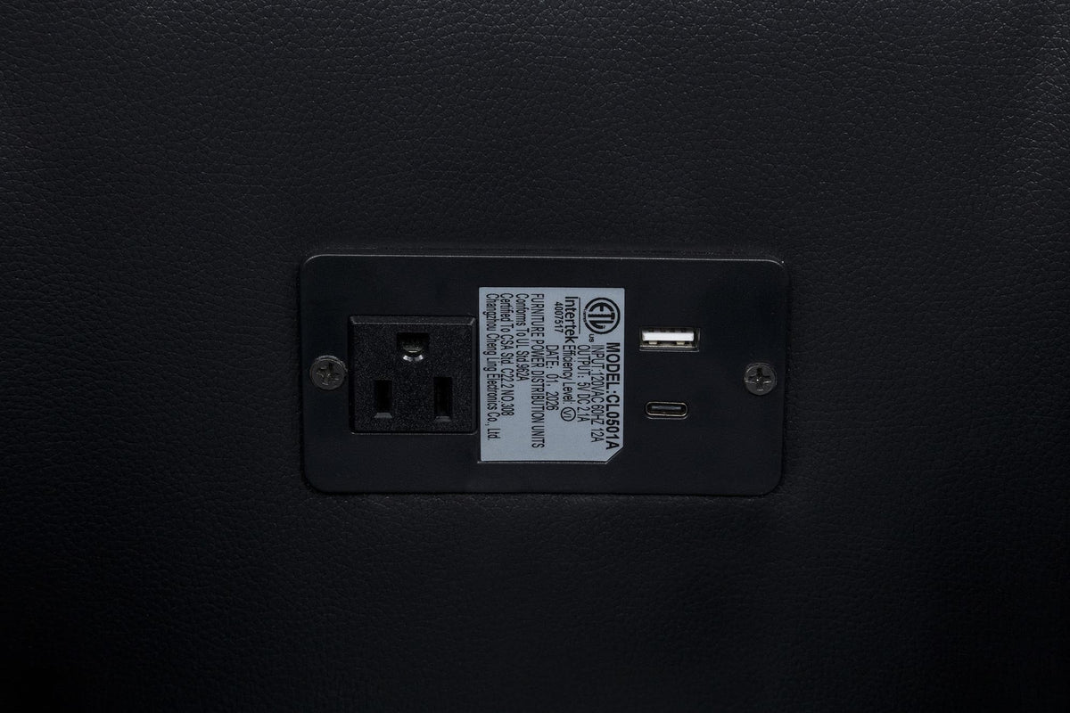 Madden Faux Leather Bluetooth Audio Console with Power Outlet Black — product image 11
